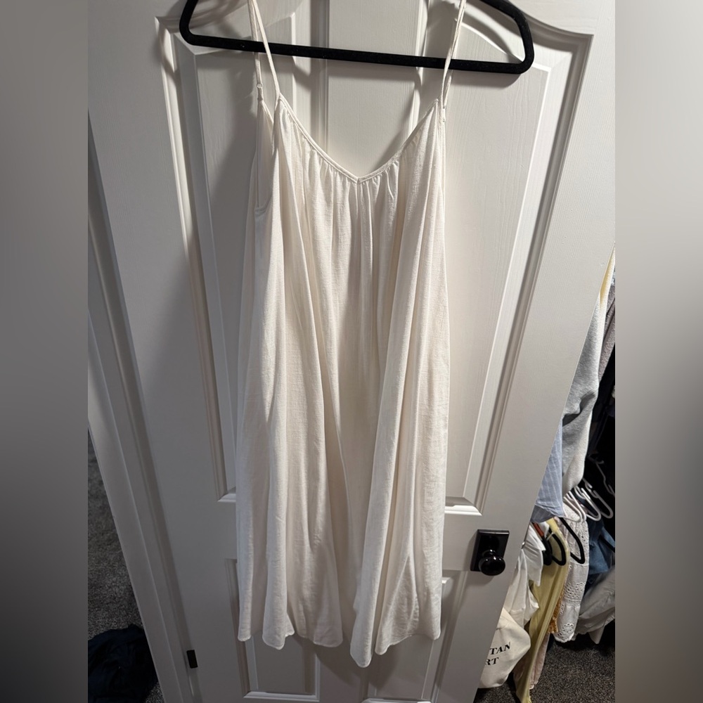 OAK + FORT Off-White Textured Peasant dress